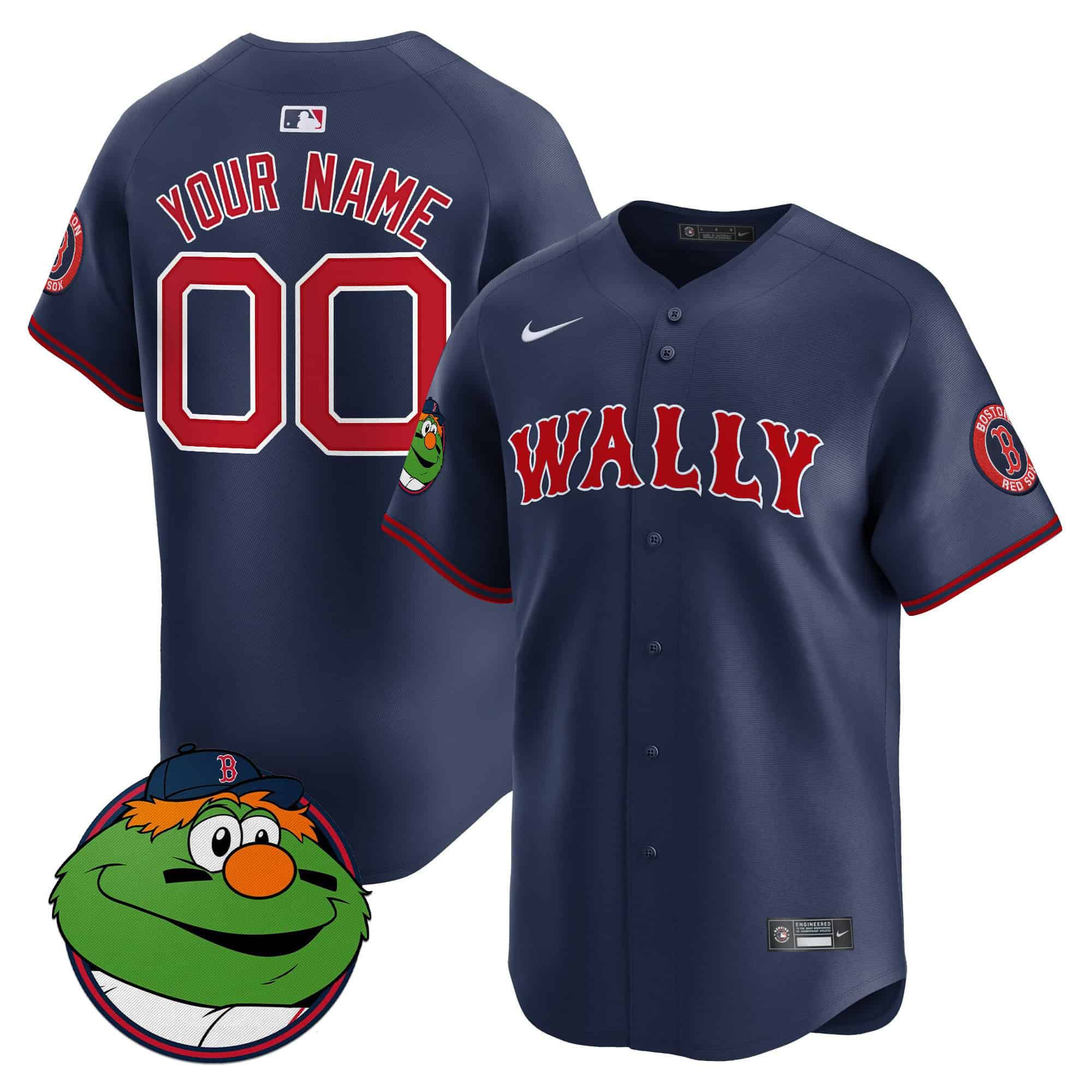 Men Boston Red Sox Blue 2024 Nike Wally Vapor Premier Limited Custom MLB Jersey->customized mlb jersey->Custom Jersey